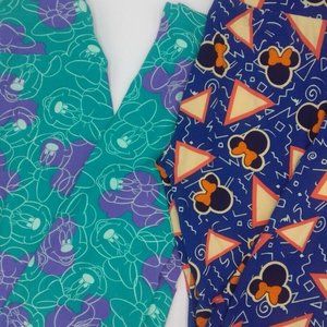 LULAROE DISNEY LEGGINGS ONE SIZE MINNIE MOUSE LOT OF 2